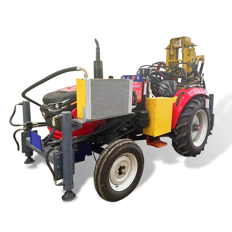 High Efficiency 40HP Diesel Tractor Mounted 200m Deep Hydraulic Underground Water Well Borehole Drilling Rig Machine