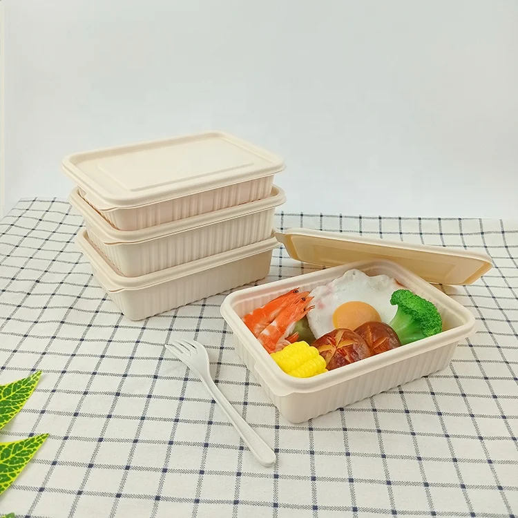 
Environmentally Friendly Take Out Disposable Plastic Food Packaging Tray with Lid 