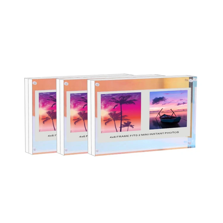 Обнаруживаемый акриловый блок фоторамка Fujifilm Mini Instax акриловая 2x3 двухсторонняя магнитная