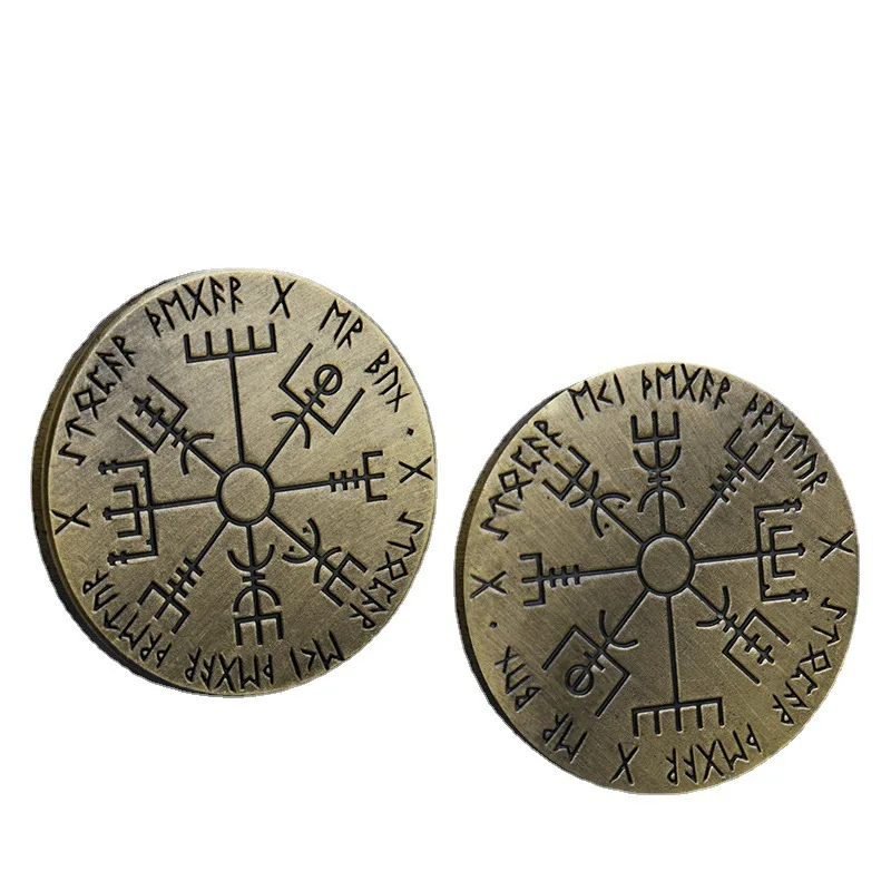 Factory Direct Sales Viking Jewelry Guidepost Talisman Medal Talisman Pendant Metal Coin