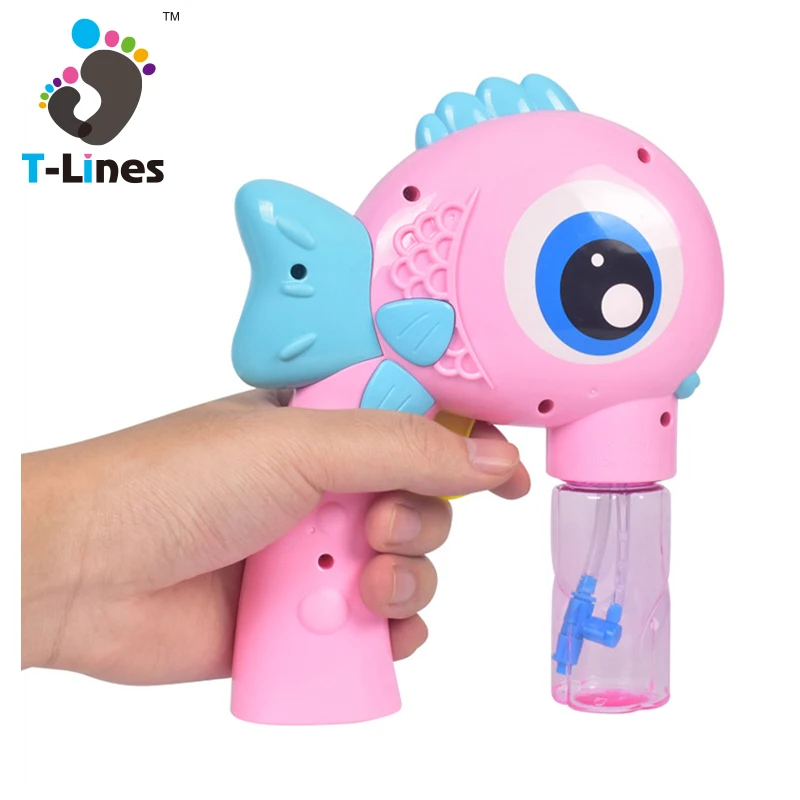 Outdoor toy inertial handheld cartoon big eye fish bubble gun
