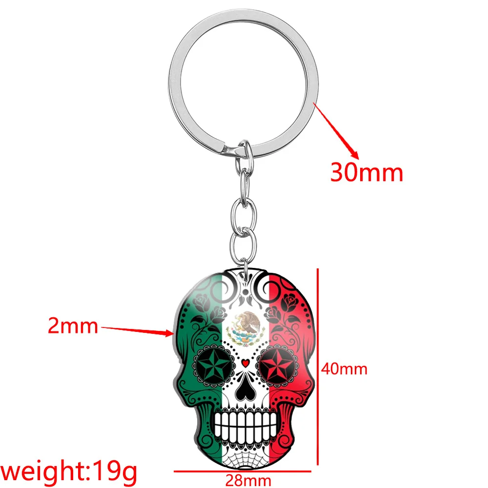 Wholesale High Quality World Metal Puerto Rican Halloween Keychain Peace Pendant Lobster Button Key Ring