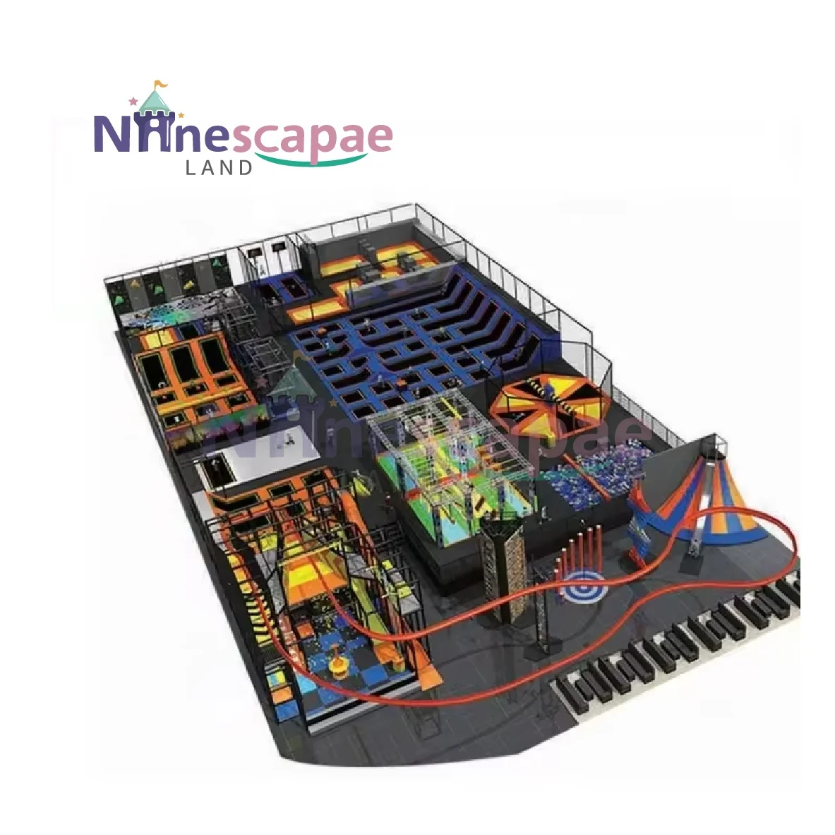 Exciting Project Indoor Playground Soft Play Set with Zip Line Rock Climbing Ninja Course Indoor Trampoline Park OEM/DOM