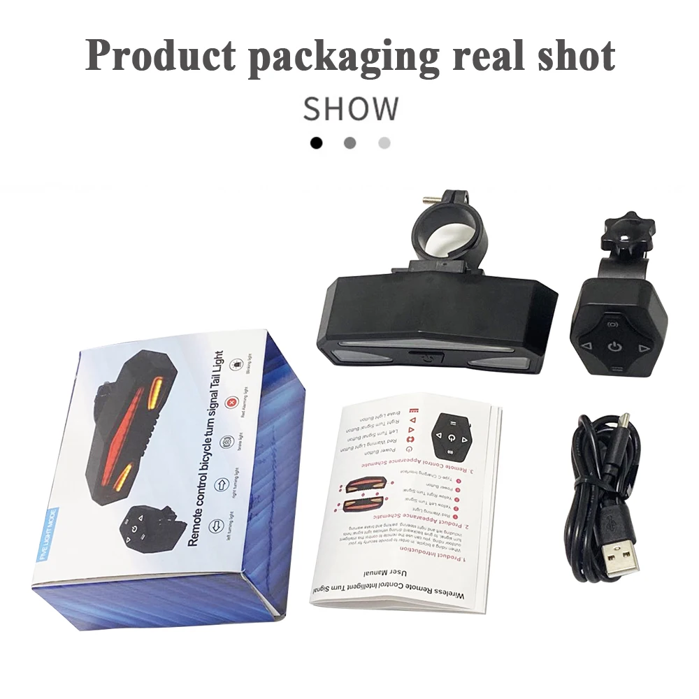 New LED Wireless Bike Tail Light Smart USB Rechargeable Cycling Accessories Remote Turn Bicycle Rear Light Signal