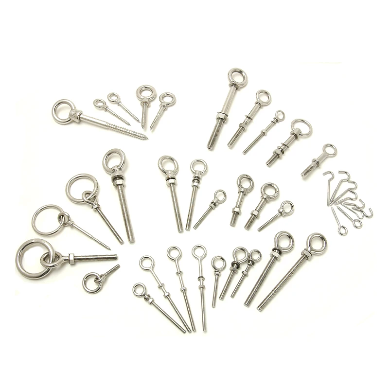 Comfortable Design Welded 304 Stainless Steel Marine Hardware Long Eye Bolt With Ring  Cable railing tensioner