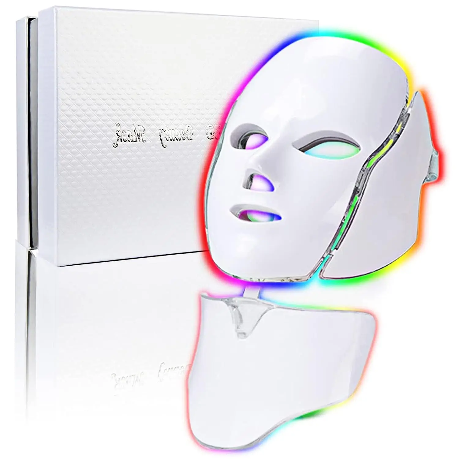 Phenitech  Led Face Mask Light Therapy, 7 Colors LED Light Therapy Mask for Facial Skin Care, Colorful LED Beauty Mask