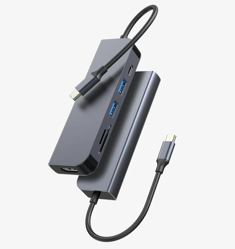2020 рекламный концентратор usb c 6 в 1 usb c концентратор с 100 Вт pd Высокое качество CE KC FCC был одобрен usb-c концентратор