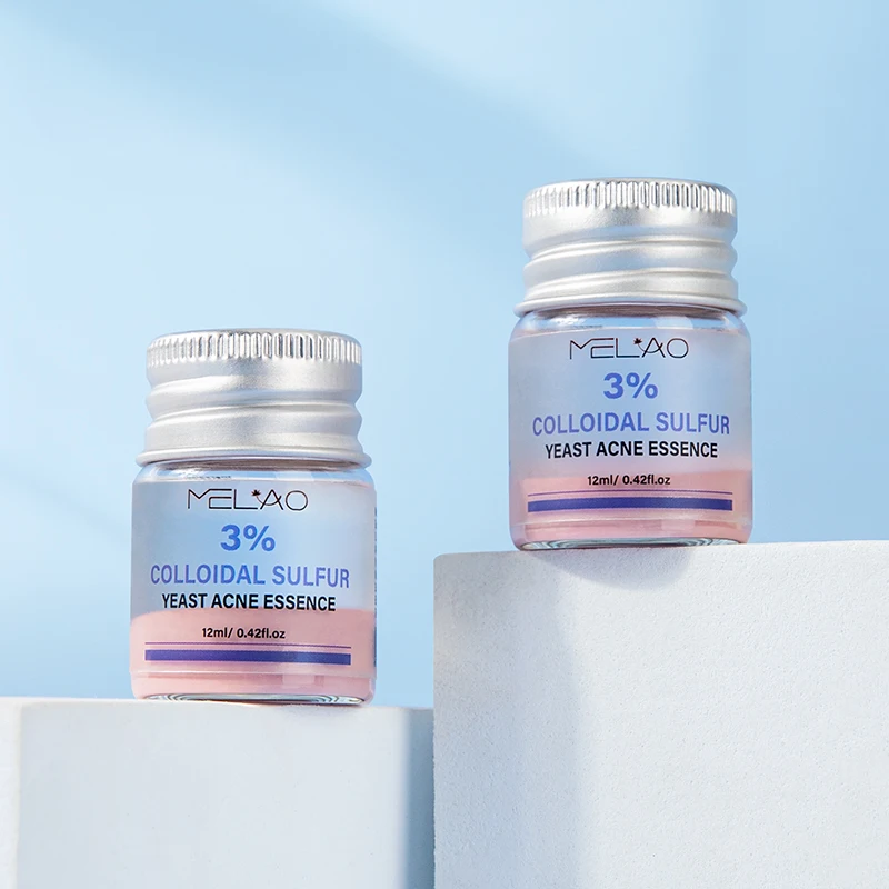 MELAO Colloidal Sulfur Yeast Acne Essence Serum OEM 12ml Niamcinamide Balancing Facial Serum For Acne Wholesale Serum
