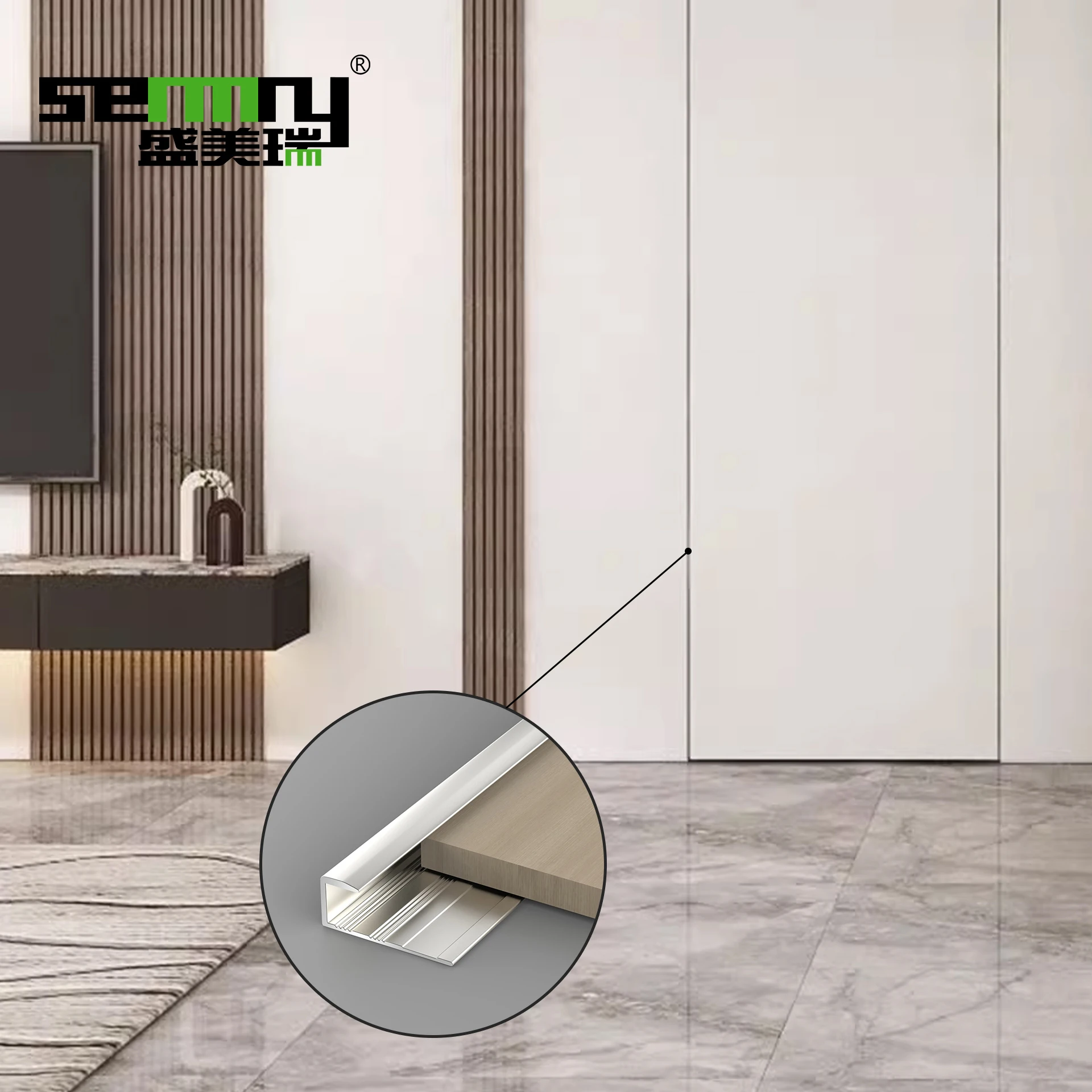 High Quality Brushed Profile Office Building Aluminium Strips Specialized High-End Aluminum Tile Trim