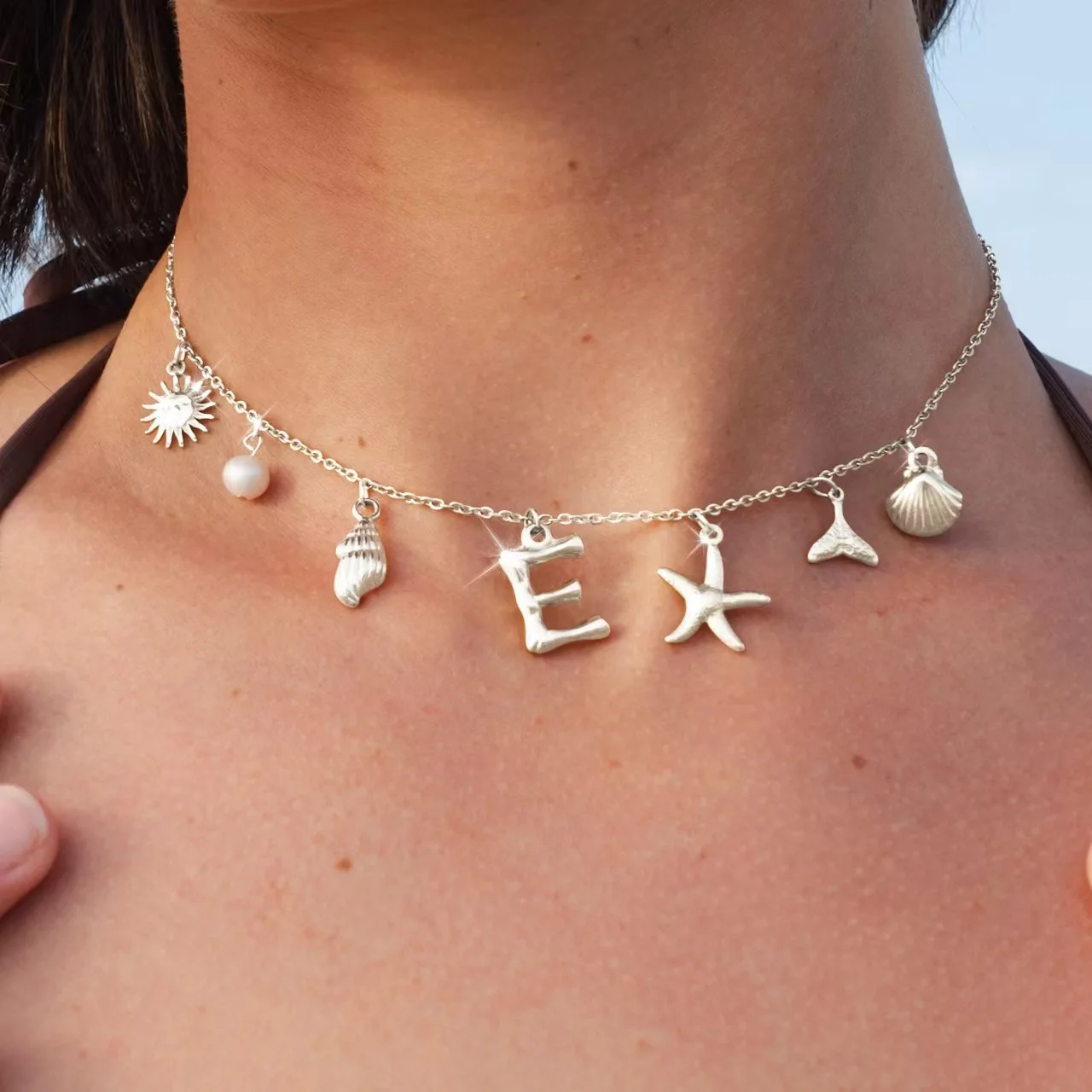 Custom Bohemia Necklace Stainless Steel Gold Silver Diy Summer Starfish Shell Beach Necklace For Woman