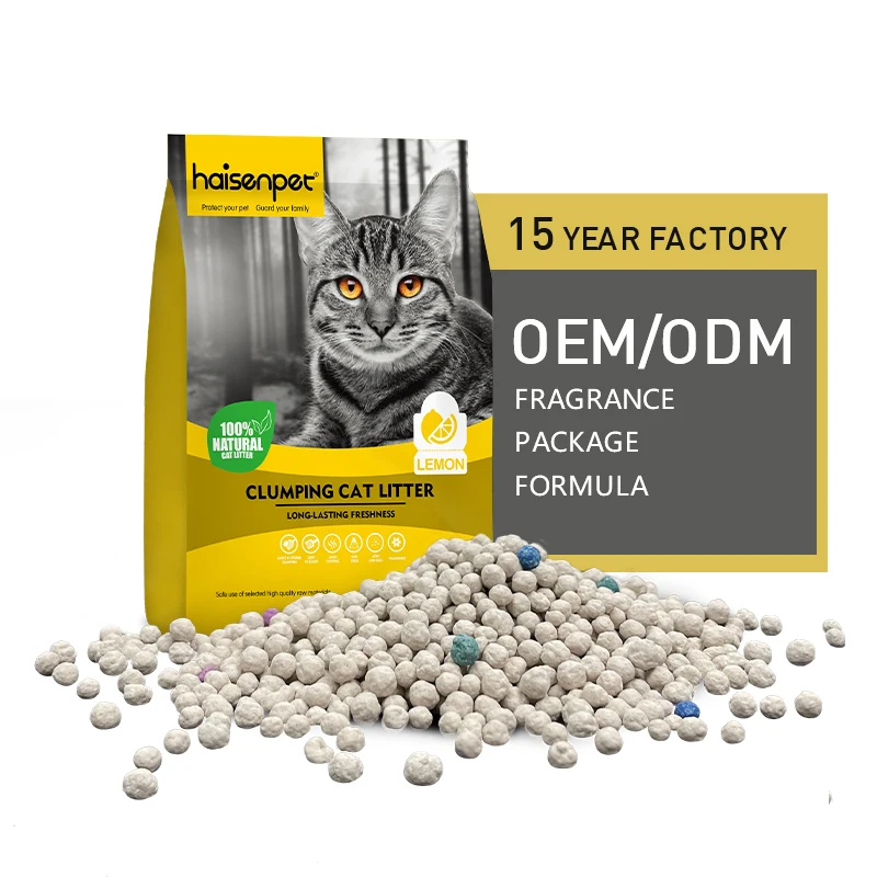 Bentonite Cat Litter 5L 4KG Factory Supply Strong Agglomeration And Deodorization Cat Sand