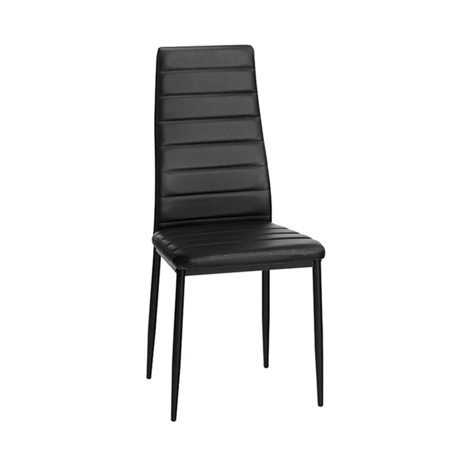 Cheap Price Europe High Back Kitchen Dinning Black PU Faux Leather Restaurant Furniture Cafe Dining Room Restaurant Chair Used