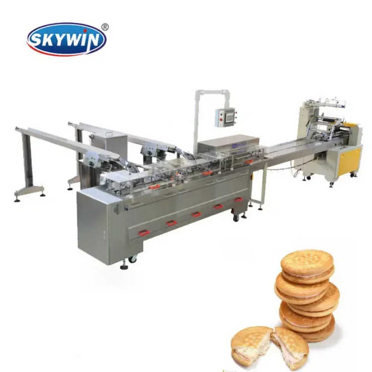 High Quality Industrial Cookie Sandwich Cream Center Filled Biscuit Making Equipment small line sandwich cookie machine