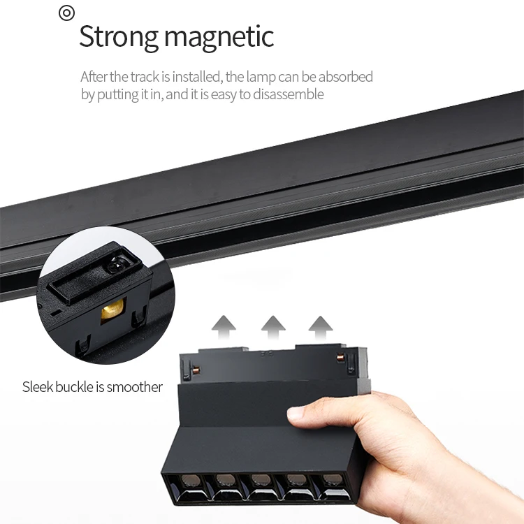 Gold supplier sells custom commercial lighting DC48V low voltage magnetic track light adjustable linear grill light
