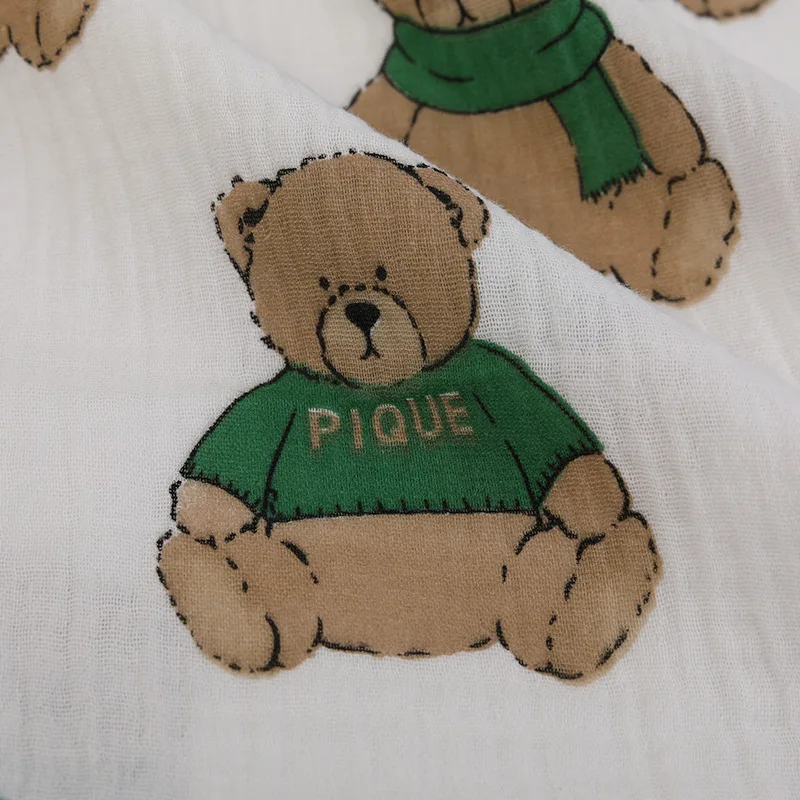 New Product Durable Washed 100% Cotton Baby Sleepwear Cartoon Printed Cotton Fabric