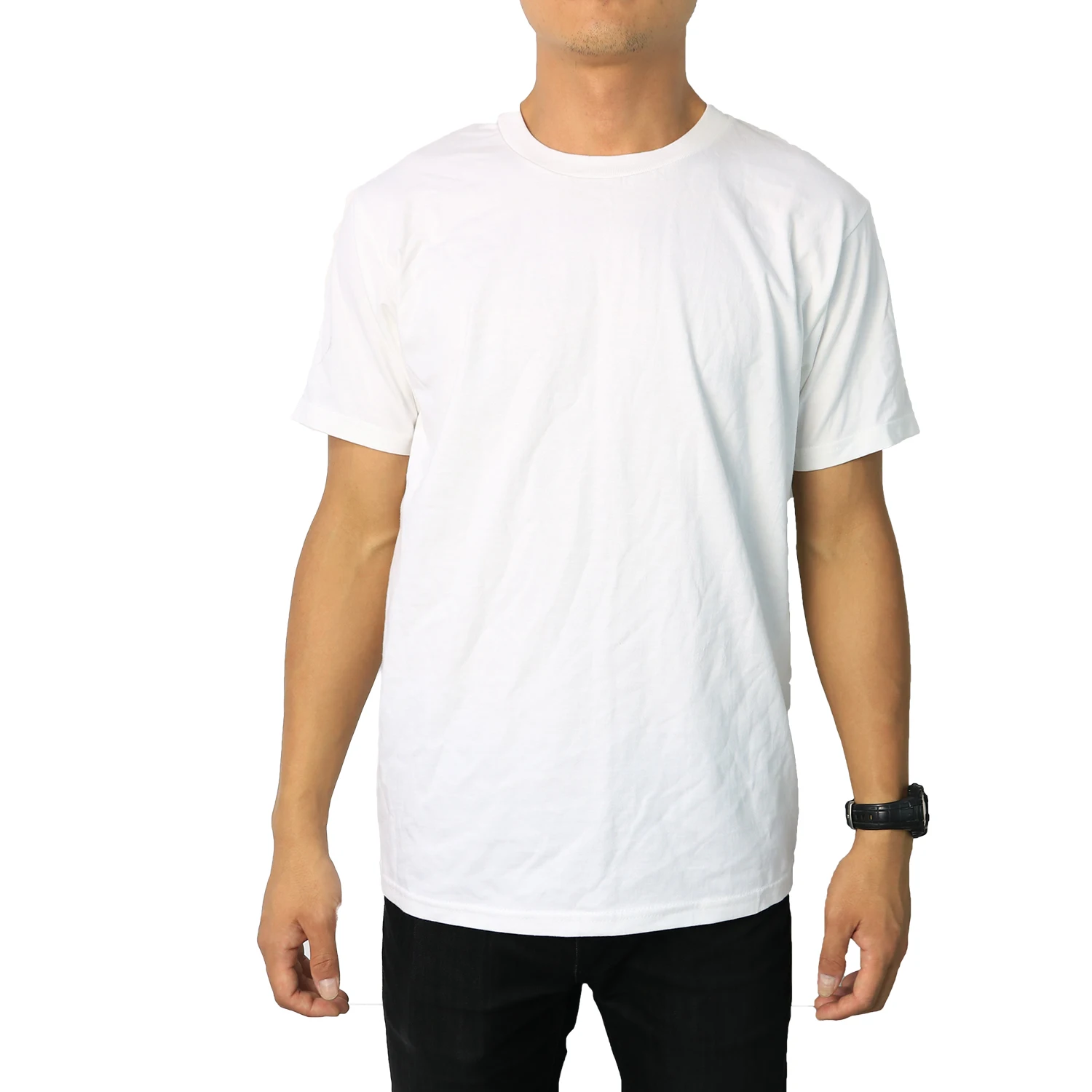 100% Cotton Men T Shirt  Custom LOGO Printing Plain T Wholesale Round Neck White  Men T Shirt