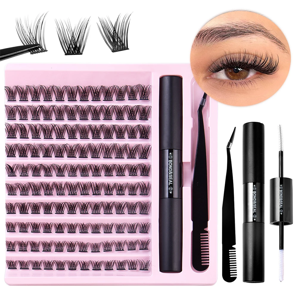 Natural Fake Eyelashes C Curl Lashes Cluster DIY Individual Eyelash Extensions 8-16mm Soft Volume Cluster Lashes Sets