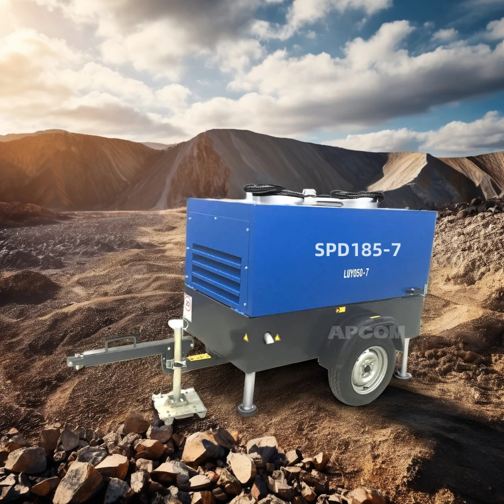 APCOM 13bar 16bar 12bar 11bar 8 7bar mining portable diesel screw air compressor diesel engine 13bar 16 12 11 8 7bar for mining