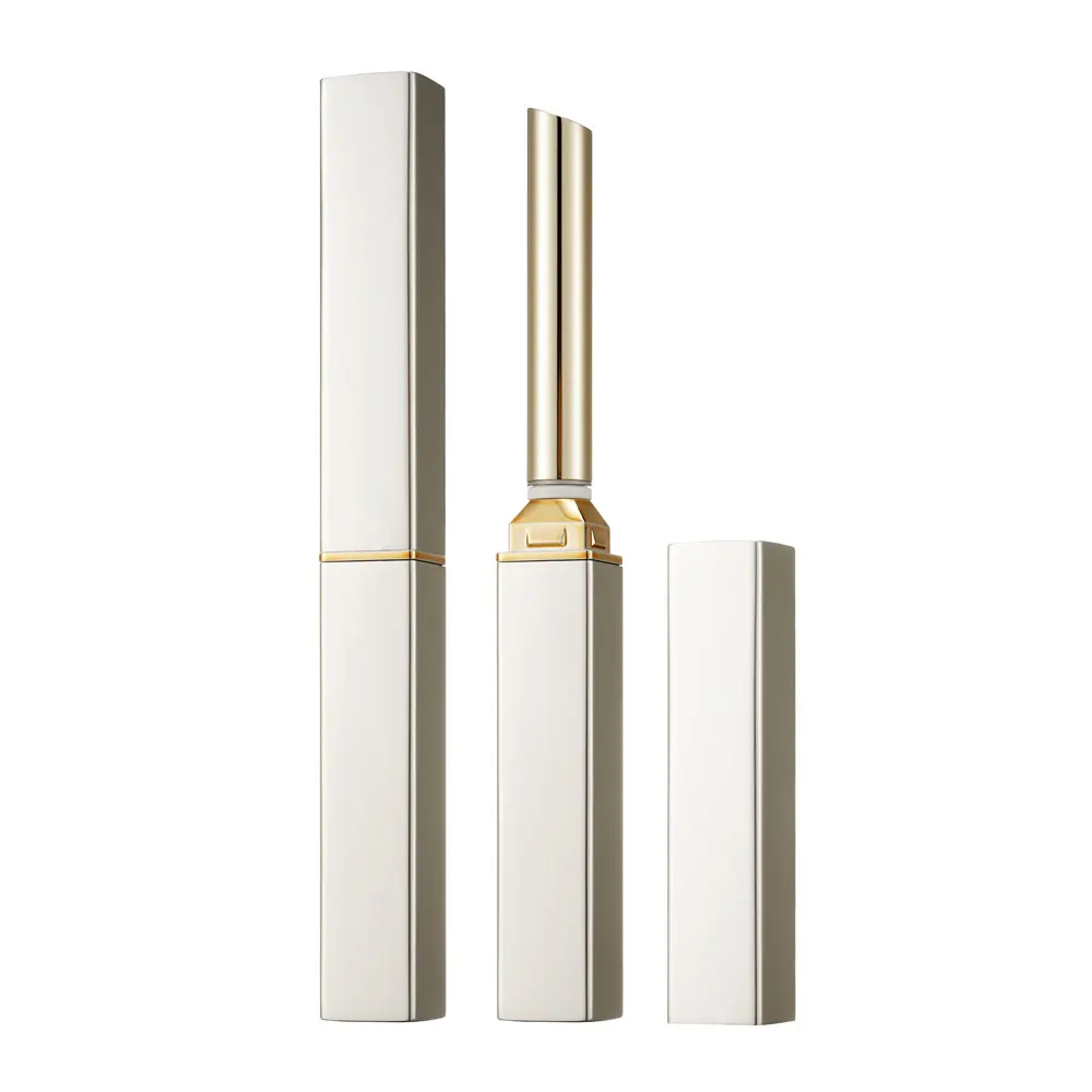 HUIHO New Fashion Luxury Gold Aluminum Empty Lipstick Tube Container Custom Logo Lip Balm Packaging Slim Lipstick Bottle