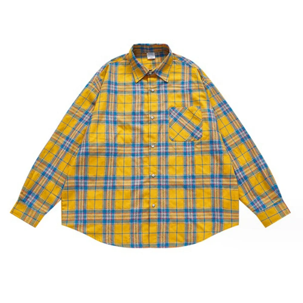 Fashion Male Shirts 2023 Long Sleeve Checked Shirt Autumn Winter Plaid Casual Shirts