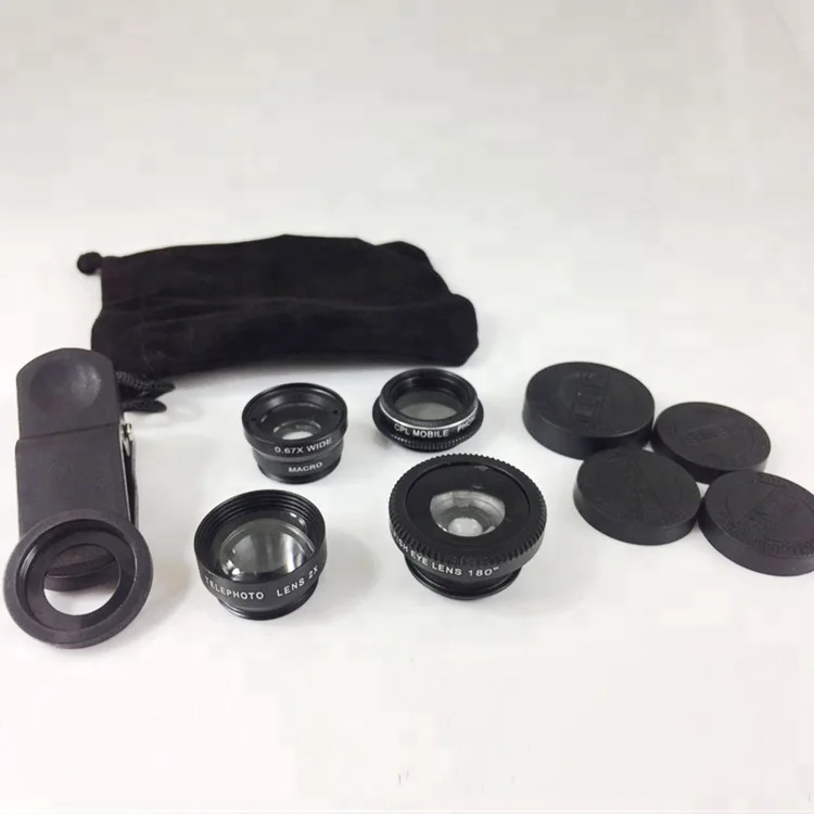 Portable camera lens kit 3 in 1 fish eye lens with 0.67x wide angle