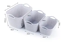 Good Quality Plastic Storage Basket For Home Storage Usage ,Middle Storage Basket With Handles