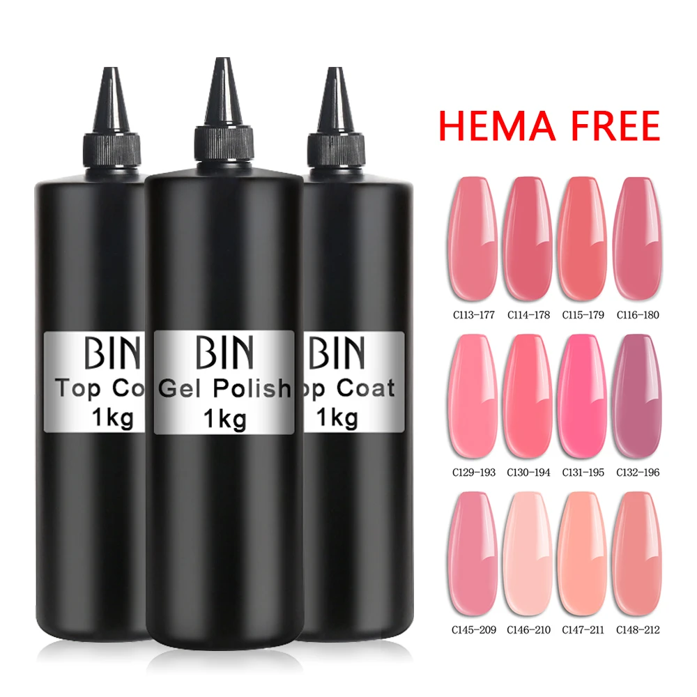 BIN Wholesale HEMA free NO TPO Formula Base Clear Raw Semi-material of UV Gel Nail Polish Builder gel 1 KG To Mix Color Pigment