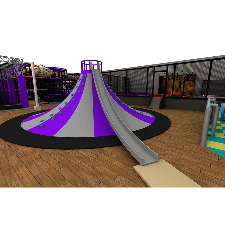 Customized fun children play slide, durable heavy duty plastic volcano slide