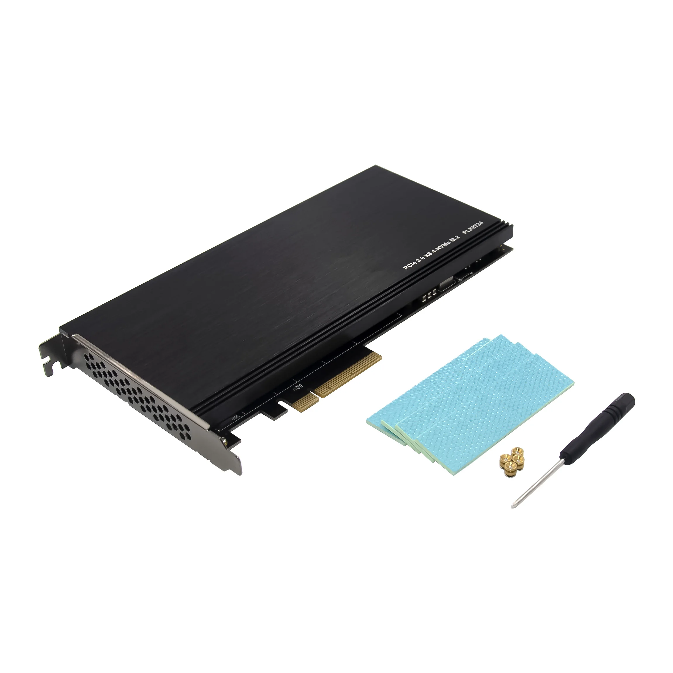 ADD ON CARDS PCIe x8 PLX8724 4-Port M.2 NVMe SSD Adapter