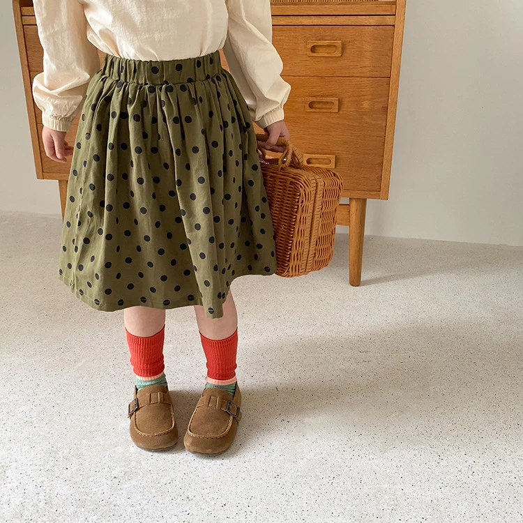 New Arrival 3 Colors Summer Kids Clothing 100% Cotton Elastic Waist Mini Dress Child Kids Girls Short Skirt