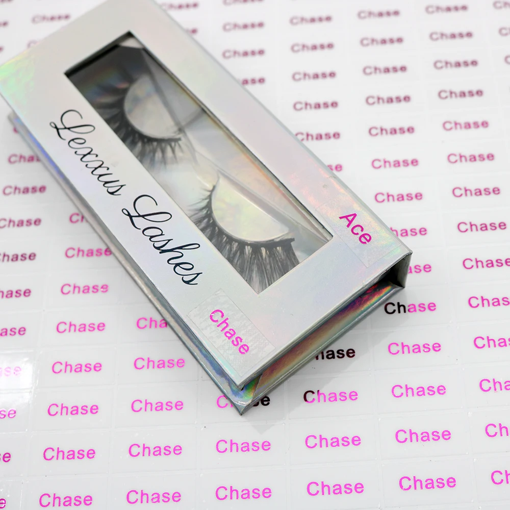 Wholesale Various types private label stickers 3d lashes box stickers custom eyelash box logo sticker