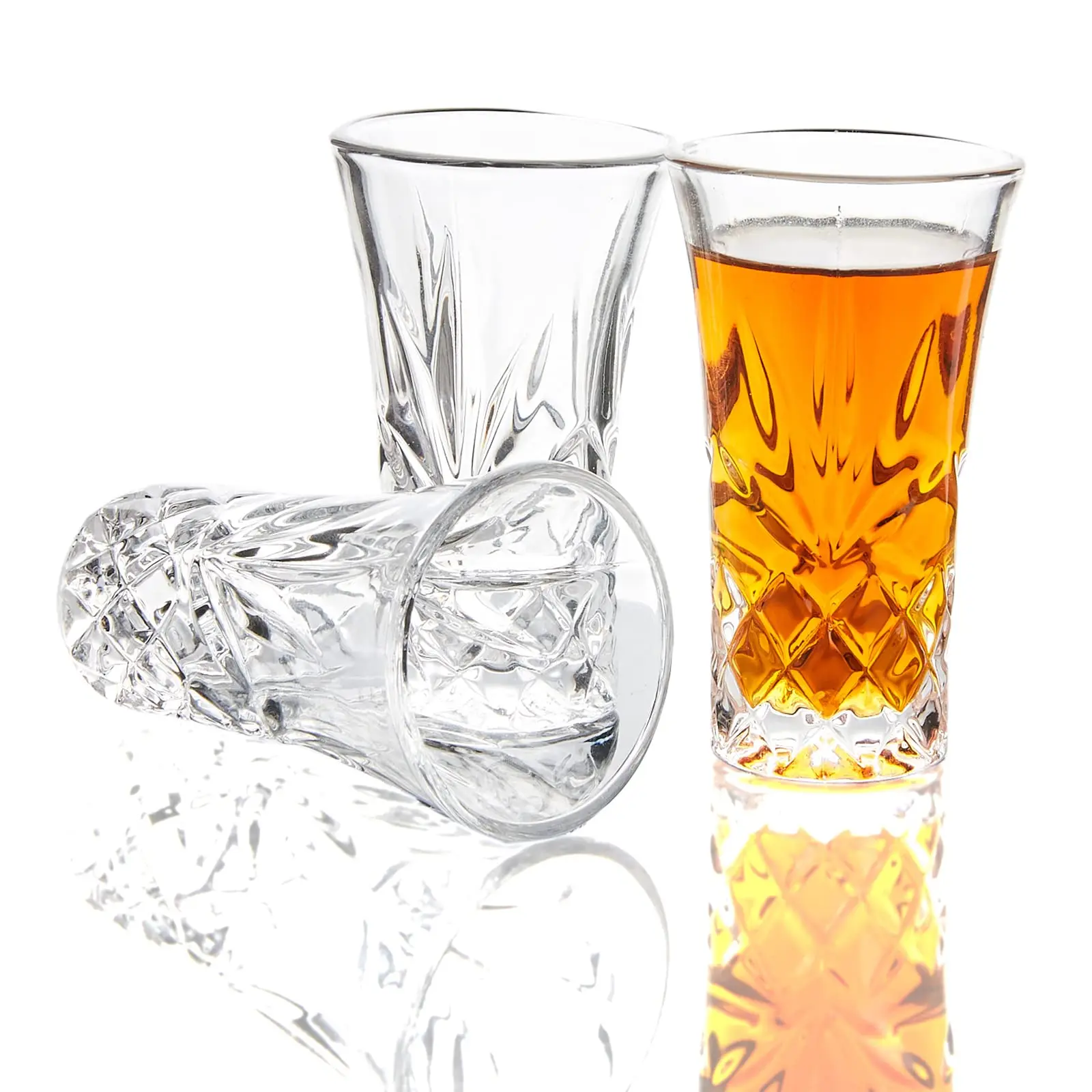 SNW Custom Vintage Embossed Heavy based Crystal Tumbler Tequila Brandy Vodka Wine Shot Glass