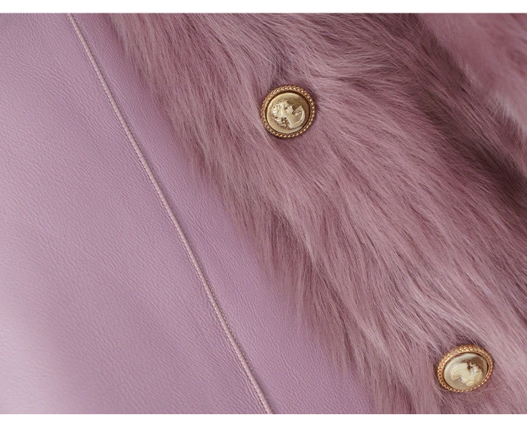 Women Warm Thick Italy Imported Tuscany Sheep Fur Double-Faced Sheepskin Leather Fur Coat With Fur Hooded