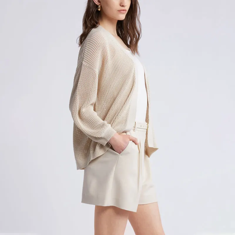 2024 new style long-sleeved knitted sweater fashion loose knit cardigan for women