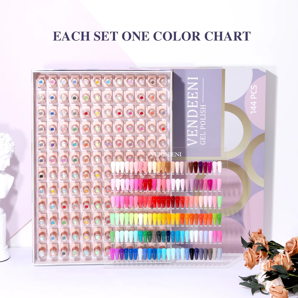 Custom logo OEM 144 Neon colors Kit Gel Nail Polish Soak Off Private Label Gel Polish Set Bottle and Packaging Gel Polish Set