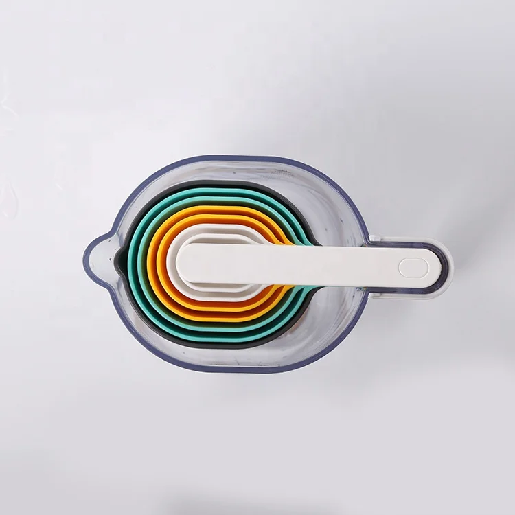 full color cake measuring plastic measure cup and spoon
