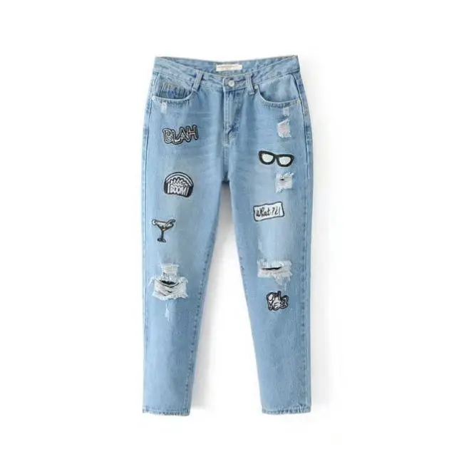 
wholesale embroidery patch women jeans 