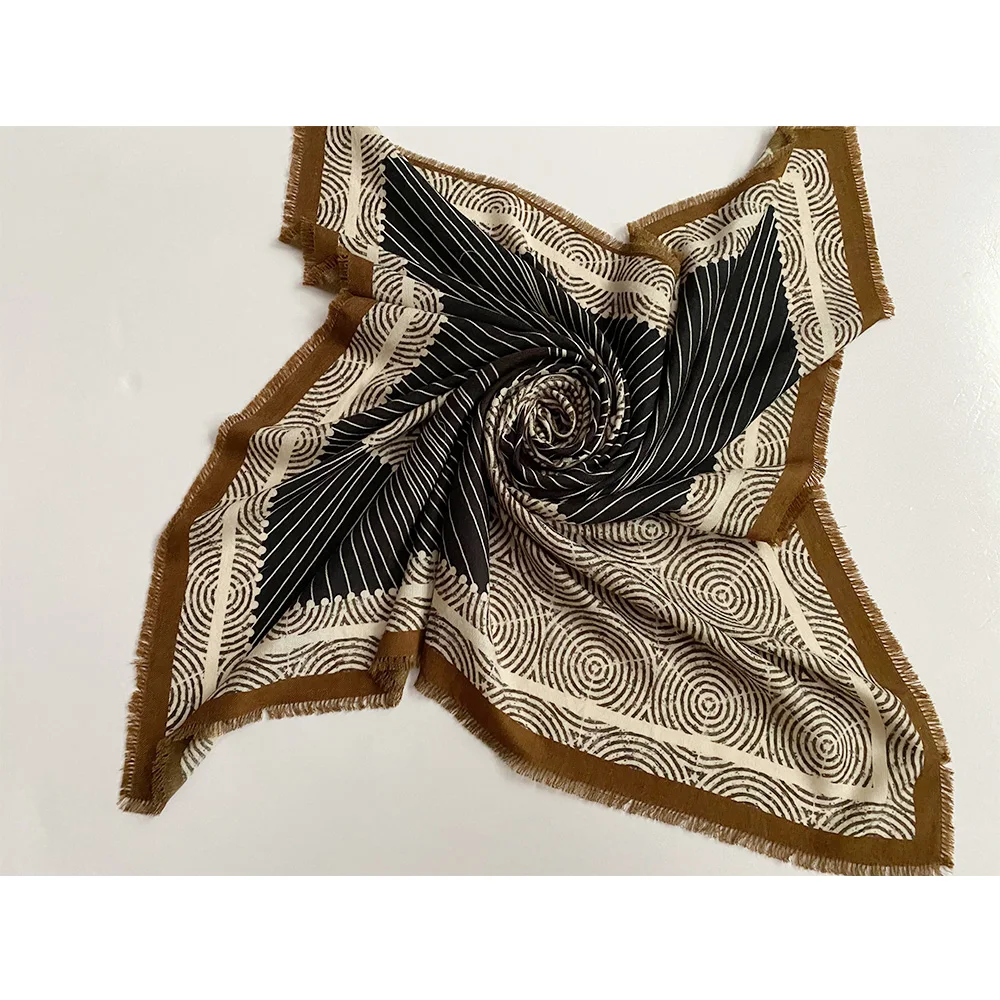 Silk Wool Cashmere Blend Scarves Luxury Designer Pashmina Shawls And Scarves For Women Winter