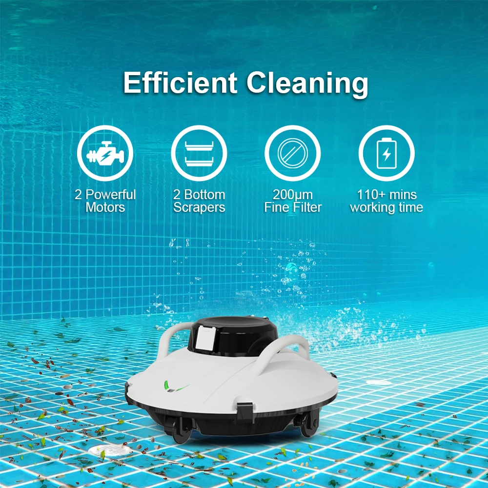 hot selling robotic pool cleaner wireless 4 wheel version above ground swimming pool robot vacuum cleaner cordless for pool