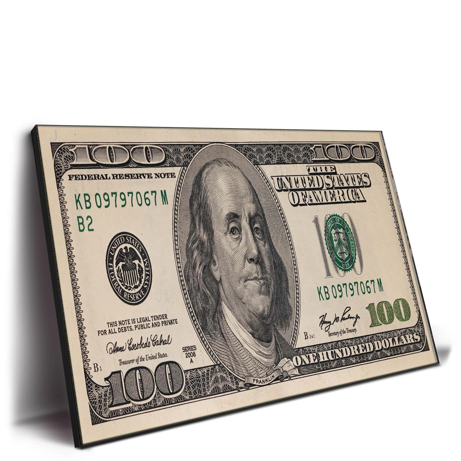 Popular Colorful Hundred Money Dollar Wall Decor Canvas Painting Quadro Street Art Abstract Poster Print Picture Home