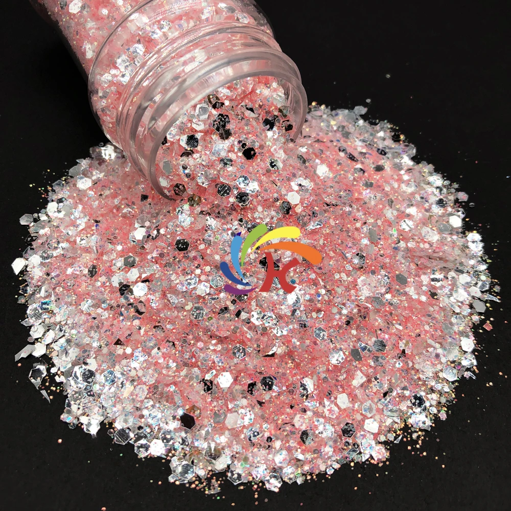 Pastel Bulk Polyester Glitter Soft Chunky Mix Glitter for Nail Art Christmas Decorations