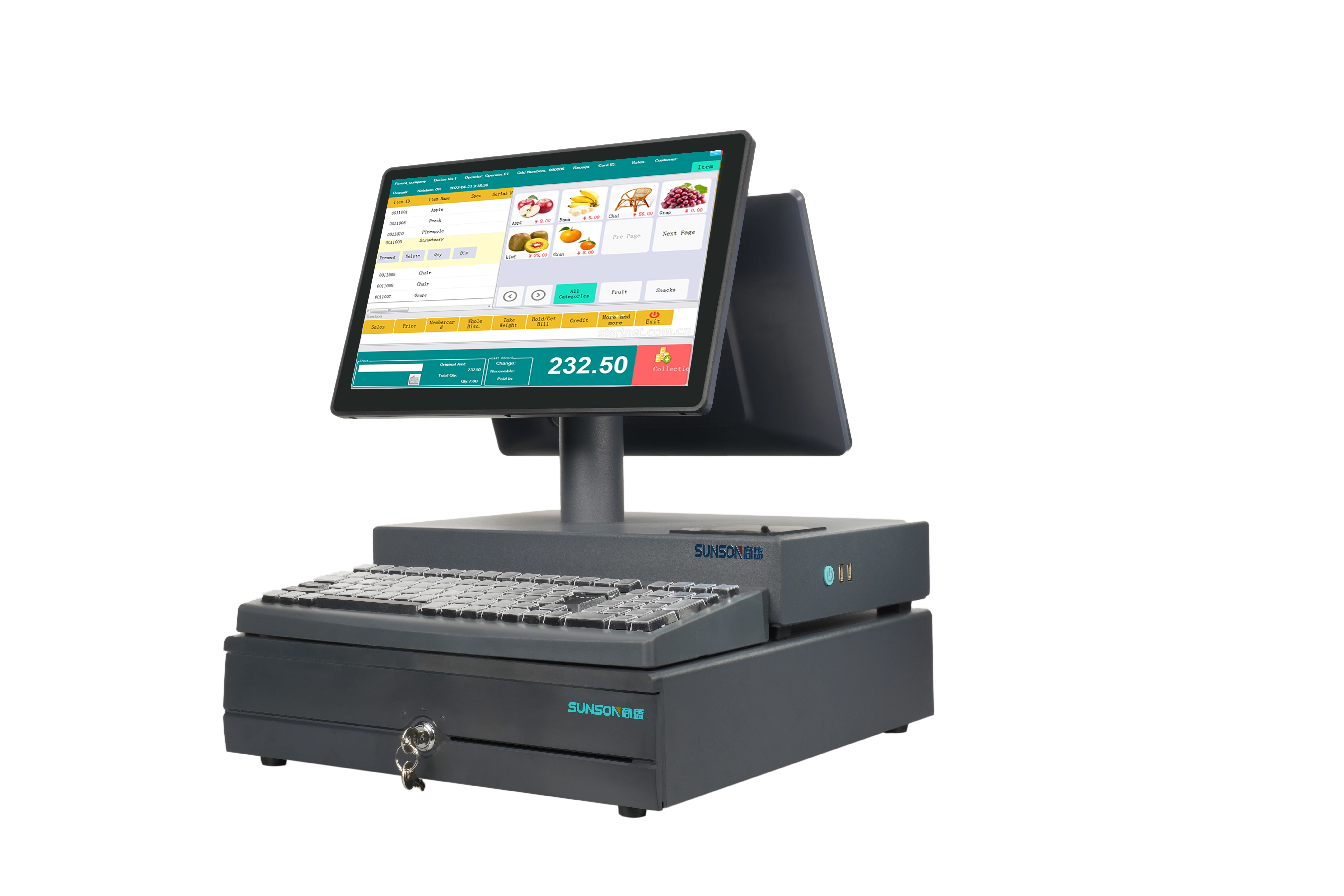 Двойной сенсорный экран Win/Android Pos все в одном кассовый аппарат Pos-система Pos-терминал для супермаркета