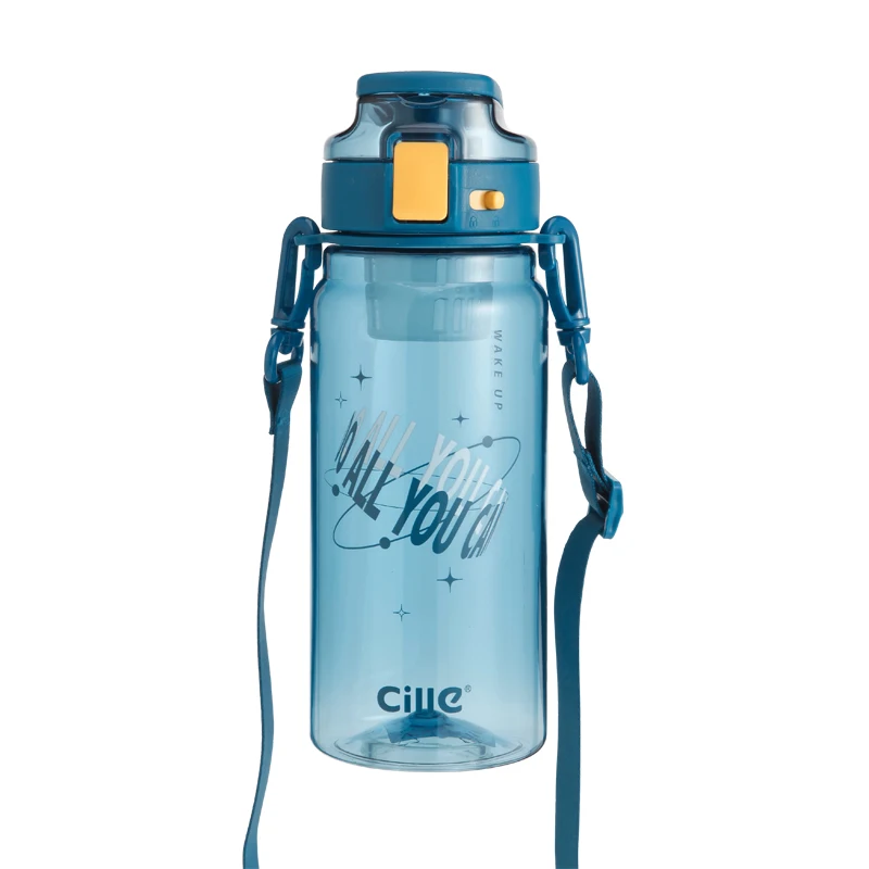 Cille 720 мл Пользовательский логотип фрукты infuser Пешие прогулки Кемпинг питьевой ремни прозрачные бутылки для воды с замком