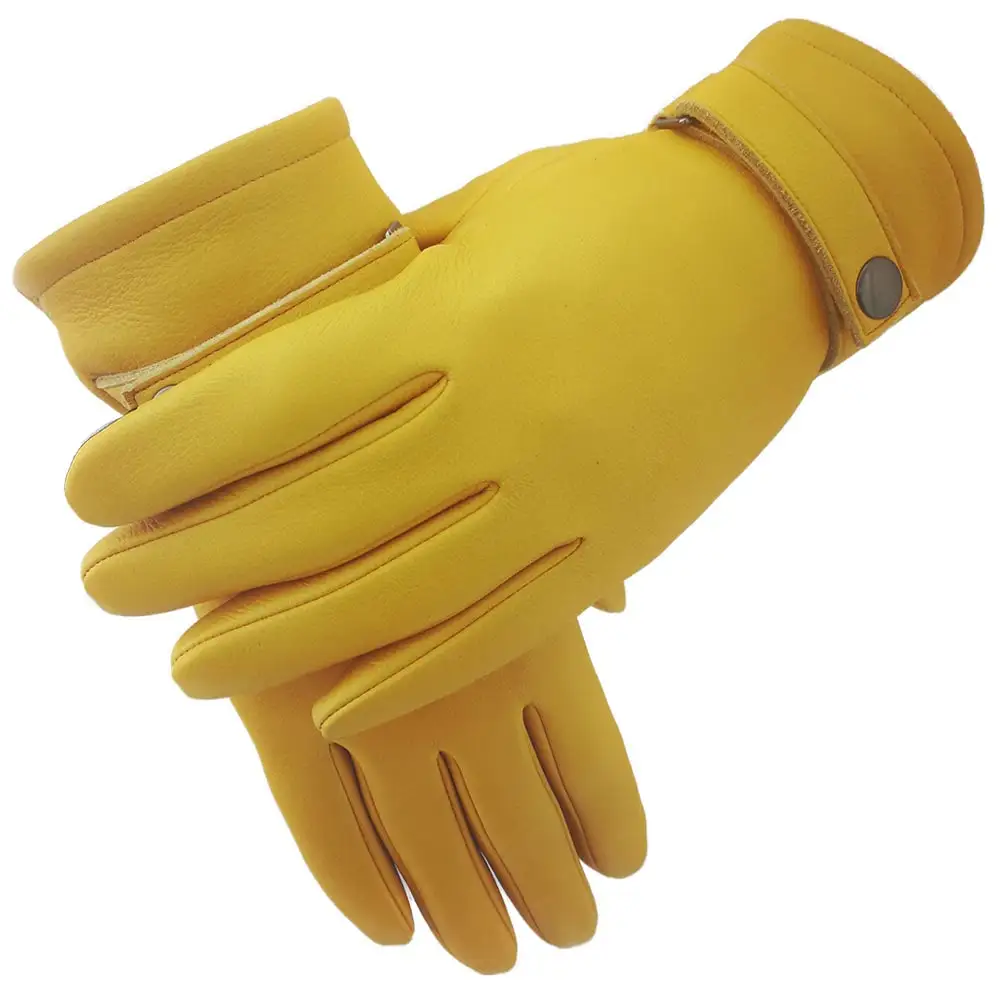Factory Custom High Quality Men Touch Screen Car Driving Genuine Deer skin Unlined Leather Gloves