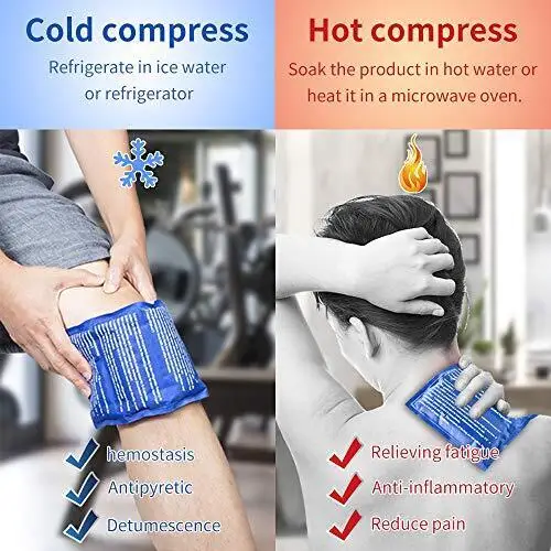 OEM Reusable Hot and Cold Therapy Gel Wrap Support Injury Recovery, Alleviate Joint and Muscle Pain