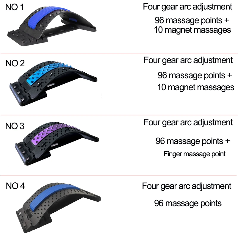 Lumbar Back Waist Relief Massage Stretcher 4 Gears 10 Magnets Magnetic Traction Device Relief Pain Stretcher