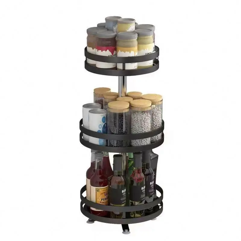 Multifunctional Single-tier Spice Rack Storage Box for Home Kitchen Shelf & Dinnerware Organization Kitchen Accessories Iron