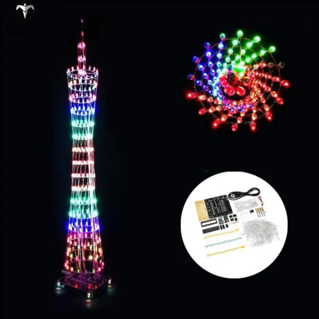 Lonten DIY Wi-Fi (версия приложения) Беспроводное цветное светодиодное освещение Canton Tower электронный набор спектр музыки