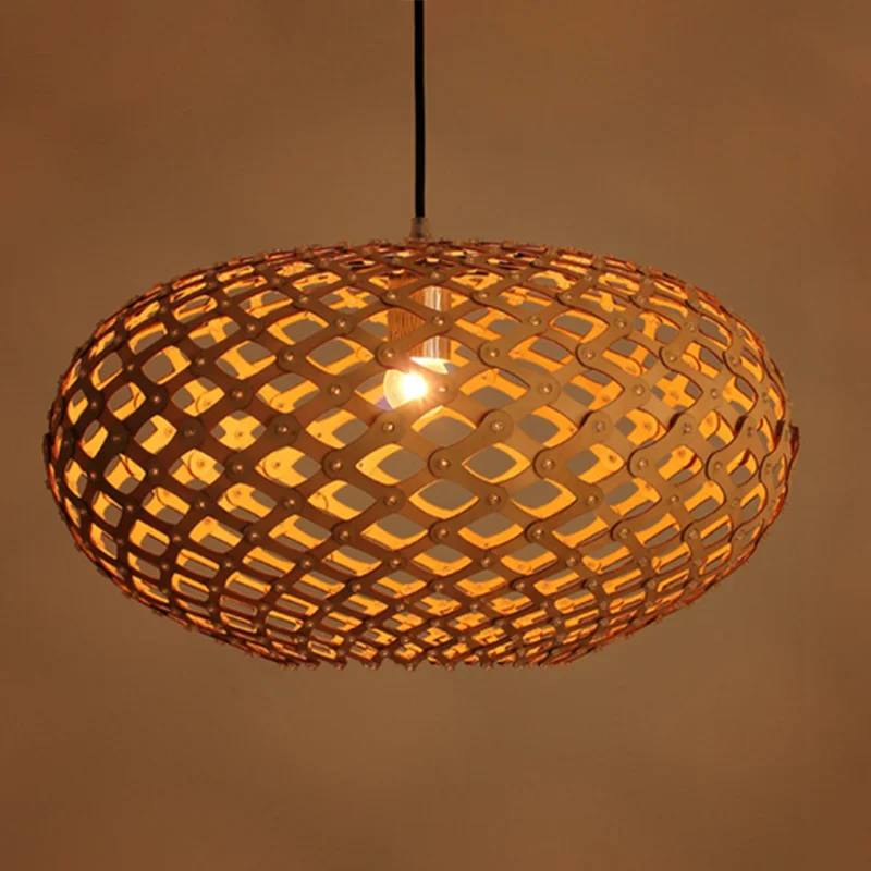 
Whole hot sales wooden lamps Nordic style handmade art hollow out pendant lampshade for hotle or living room 