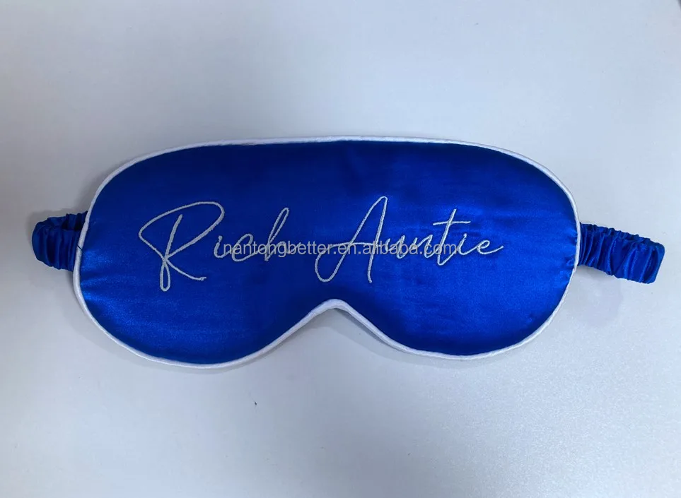 Factory Customization Logo Silk Satin Sleep Eye Mask Adjustable Elastic Band Soft Comfortable Sleeping Eye Mask